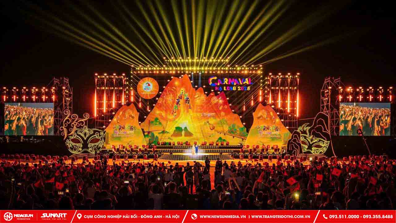 Thi công sự kiện sân khấu trên biển Carnaval 2025 tại Hạ Long, Quảng Ninh